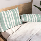 Classic Stripes XXXVII - Sage Green Pillow Sham Gallery Image 2