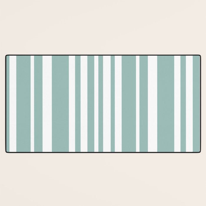 Classic Stripes XXXVII - Sage Green Desk Mat Gallery Image 3