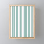 Classic Stripes XXXVII - Sage Green Mini Art Print Gallery Image 1