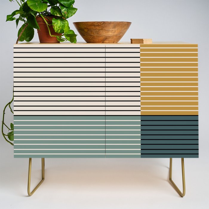 Color Block Line Abstract VIII Credenza Gallery Image 1