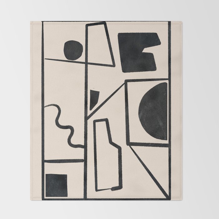 Modern Abstract Minimal Shapes 40 Throw Blanket Gallery Image 2