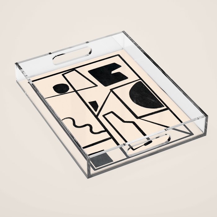 Modern Abstract Minimal Shapes 40 Acrylic Tray Gallery Image 1