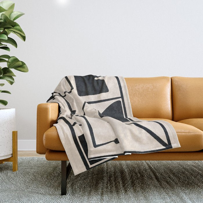 Modern Abstract Minimal Shapes 40 Throw Blanket Gallery Image 1