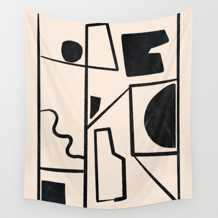 Modern Abstract Minimal Shapes 40 Wall Tapestry Gallery Image 1