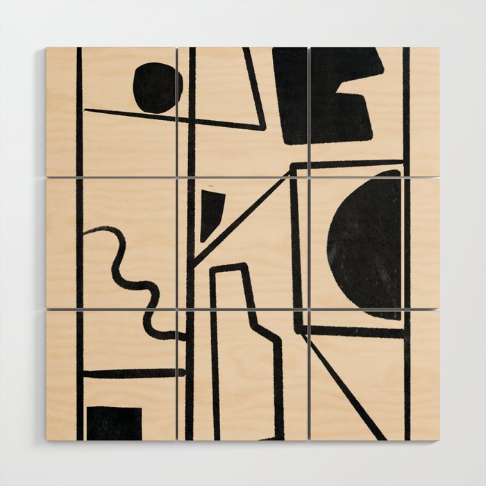Modern Abstract Minimal Shapes 40 Wood Wall Art Gallery Image 1