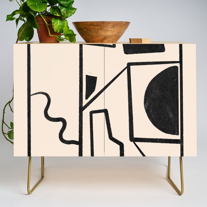 Modern Abstract Minimal Shapes 40 Credenza Gallery Image 1
