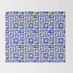 Vintage marine seashell mosaic art pattern Throw Blanket Gallery Image 2