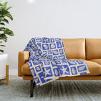 Vintage marine seashell mosaic art pattern Throw Blanket Gallery Image 1