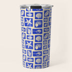 Vintage marine seashell mosaic art pattern Travel Mug Gallery Image 1