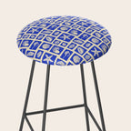 Vintage marine seashell mosaic art pattern Stool Gallery Image 2