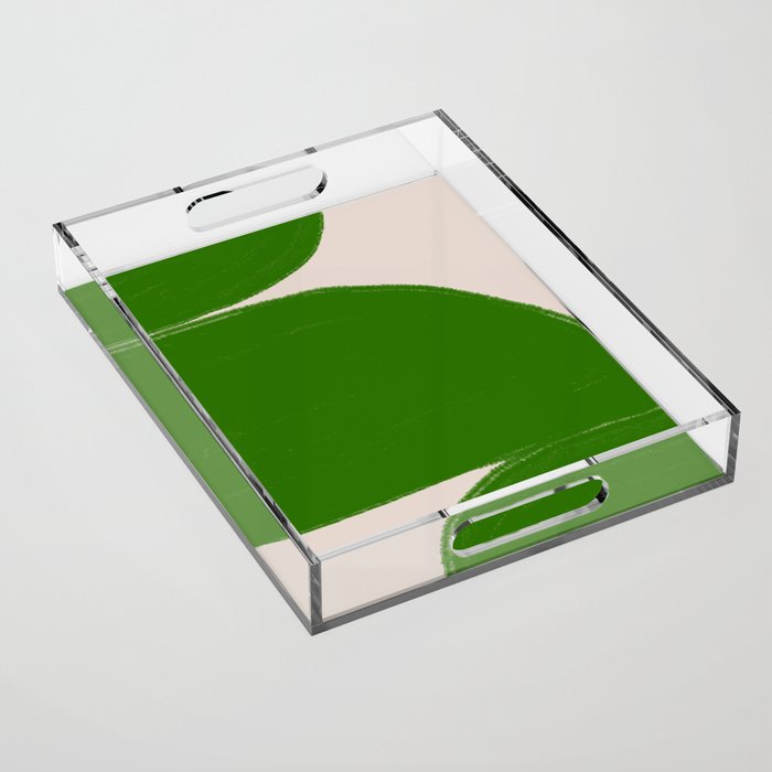 Greeny Shapes  Acrylic Tray Gallery Image 1