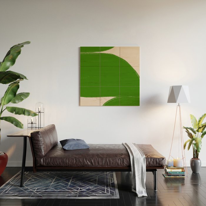 Greeny Shapes  Wood Wall Art Gallery Image 2