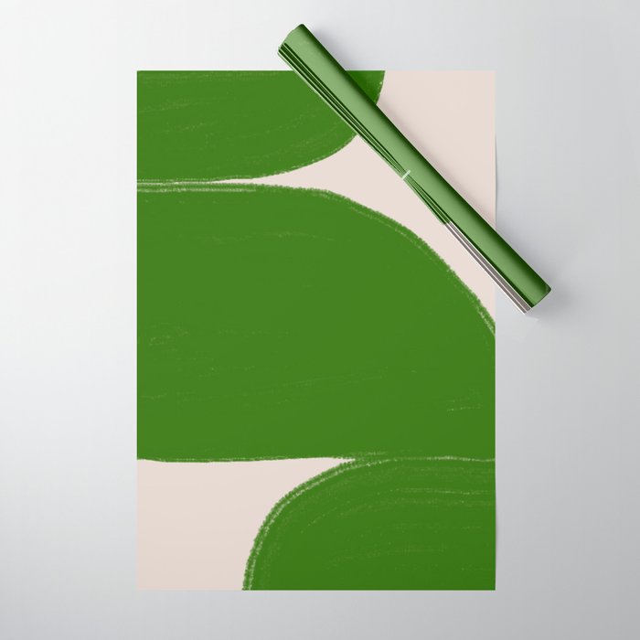 Greeny Shapes  Wrapping Paper Gallery Image 1