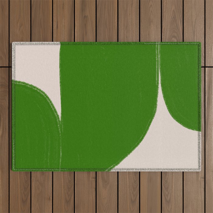 Greeny Shapes  Outdoor Rug Gallery Image 1
