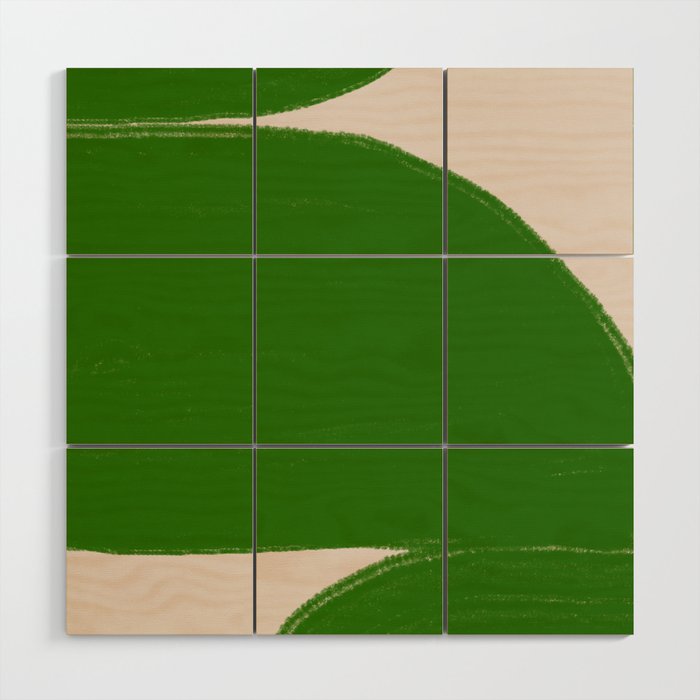 Greeny Shapes  Wood Wall Art Gallery Image 1