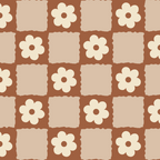 Retro Flower Checker in Brown Coffee Mug Gallery Image 2
