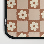 Retro Flower Checker in Brown Laptop Sleeve Gallery Image 3
