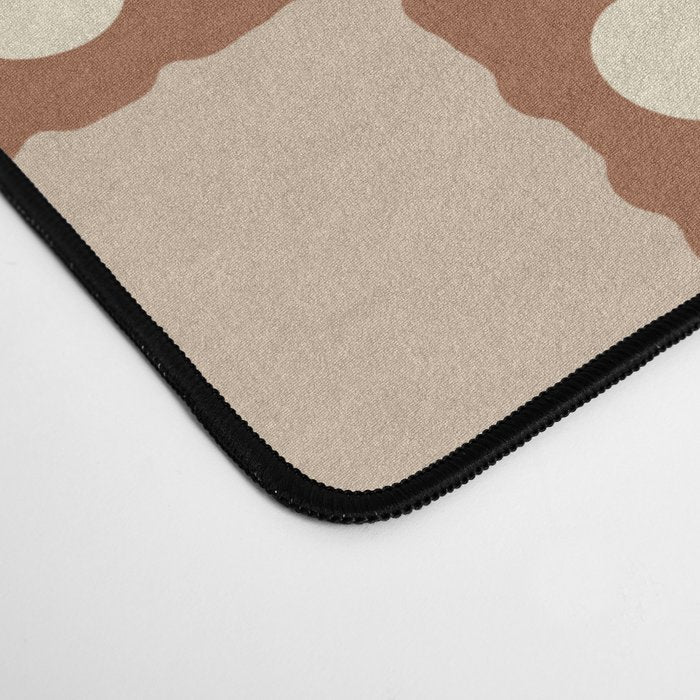 Retro Flower Checker in Brown Desk Mat Gallery Image 4