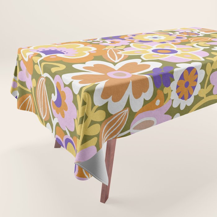 1970s Retro Pattern Tablecloth Gallery Image 1
