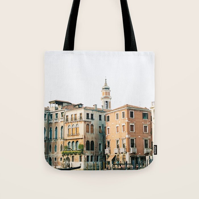 Travel photography | Architecture of Venice | Pastel colored buildings and the canals | Italy Tote Bag Gallery Image 1