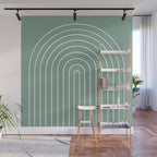 Minimal Arch XXXVII Natural Green Modern Geometric Lines Wall Mural Gallery Image 1
