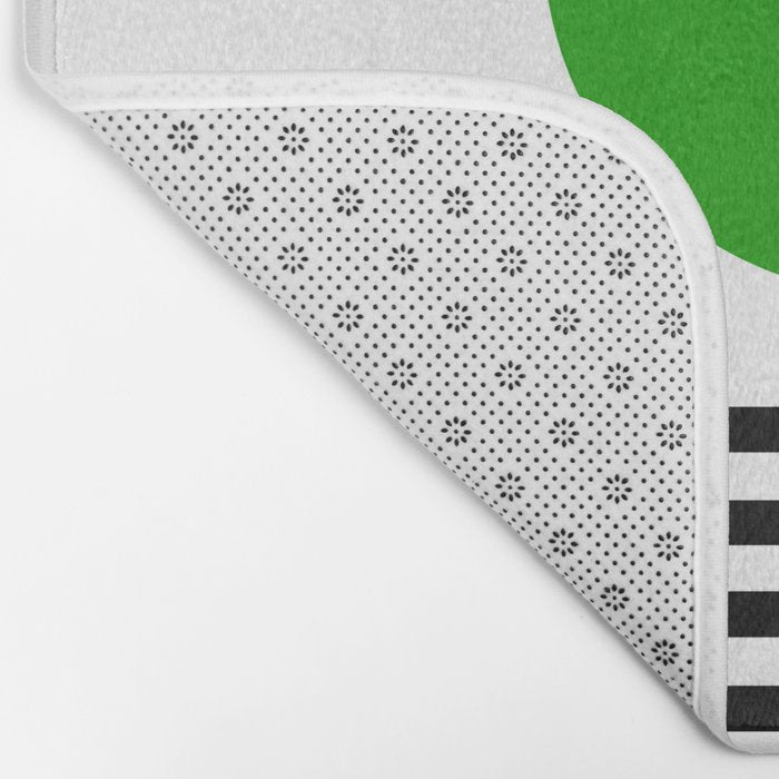 Mid-century Modern Lime Green Minimalist Sunset Over Striped Waves Bath Mat Gallery Image 2