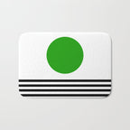 Mid-century Modern Lime Green Minimalist Sunset Over Striped Waves Bath Mat Gallery Image 1