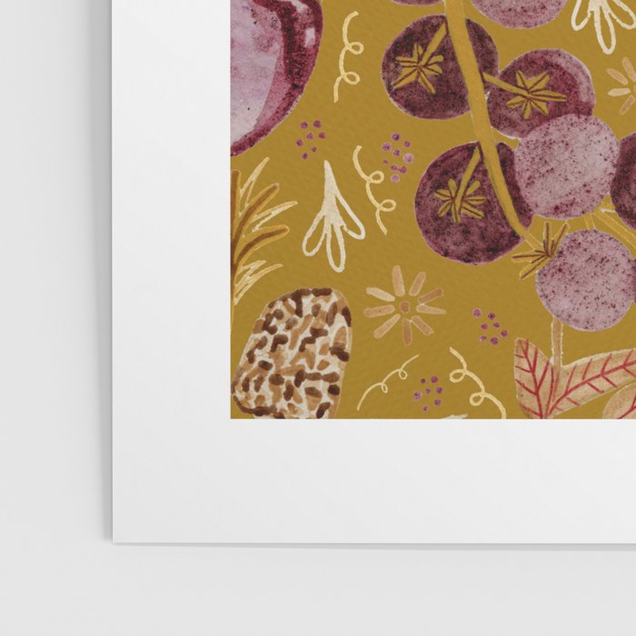 Garden Vegetables & Fresh Fruit in Harvest Yellow Poster Gallery Image 3