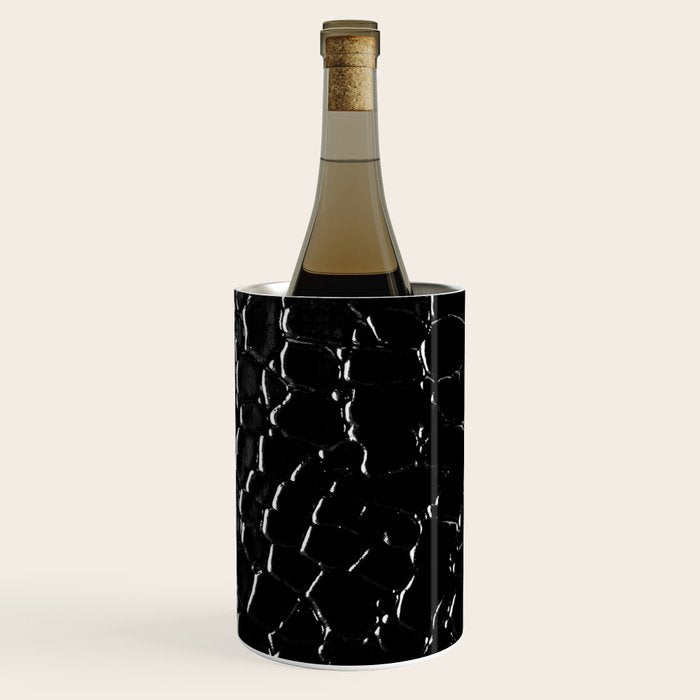 Exotic Black Crocodile Patent Leather Wine Chiller Gallery Image 2