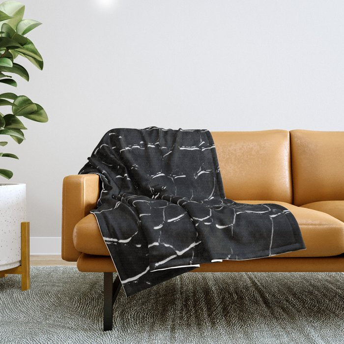 Exotic Black Crocodile Patent Leather Throw Blanket Gallery Image 1