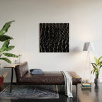 Exotic Black Crocodile Patent Leather Wood Wall Art Gallery Image 2
