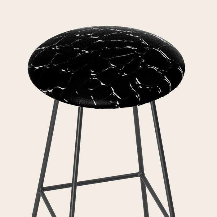 Exotic Black Crocodile Patent Leather Stool Gallery Image 2