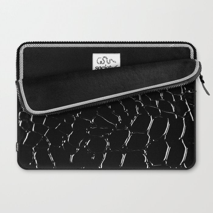 Exotic Black Crocodile Patent Leather Laptop Sleeve Gallery Image 2