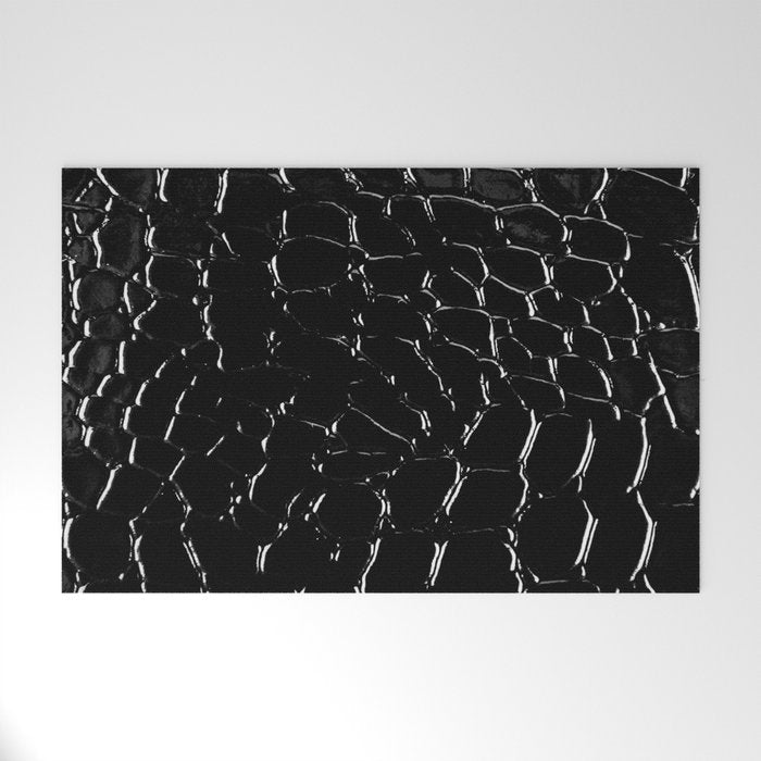 Exotic Black Crocodile Patent Leather Welcome Mat Gallery Image 1