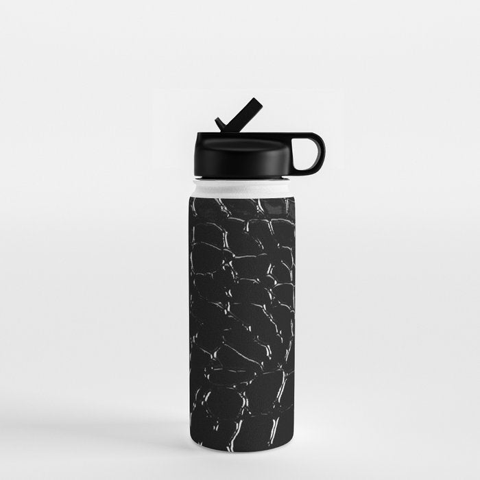 Exotic Black Crocodile Patent Leather Water Bottle Gallery Image 1