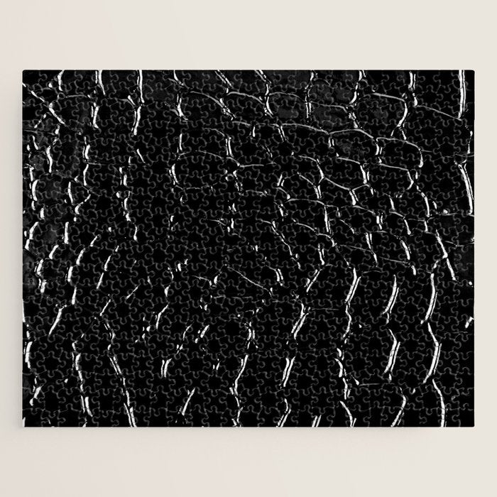 Exotic Black Crocodile Patent Leather Jigsaw Puzzle Gallery Image 1