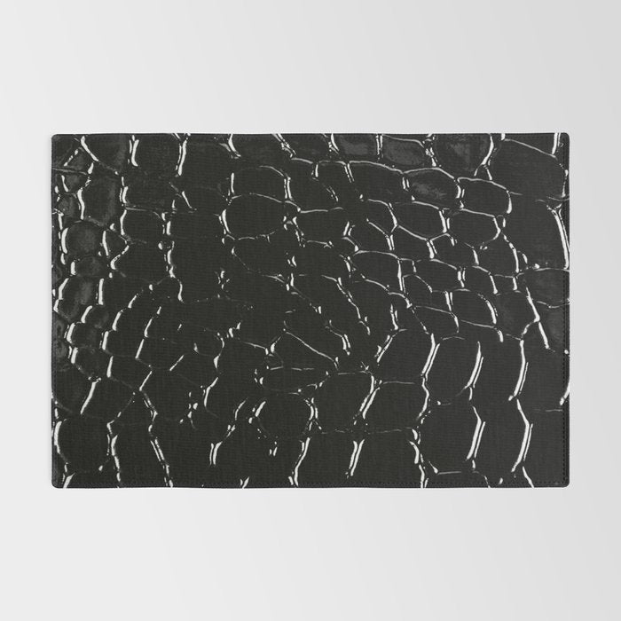 Exotic Black Crocodile Patent Leather Rug Gallery Image 2