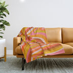Sunshine Melt - Retro Ochre Throw Blanket Gallery Image 1