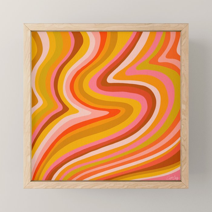 Sunshine Melt - Retro Ochre Mini Art Print Gallery Image 1