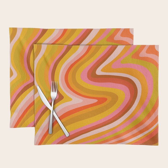 Sunshine Melt - Retro Ochre Placemat Gallery Image 1