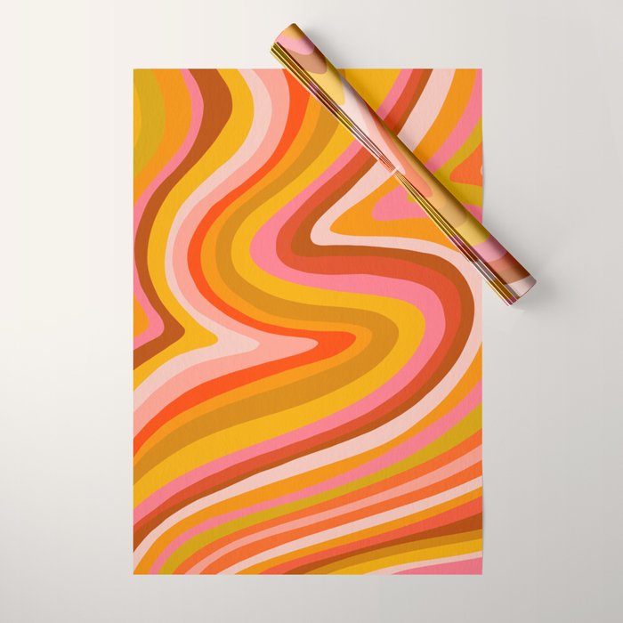Sunshine Melt - Retro Ochre Wrapping Paper Gallery Image 1
