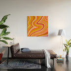 Sunshine Melt - Retro Ochre Wood Wall Art Gallery Image 2