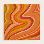 Sunshine Melt - Retro Ochre Wood Wall Art Gallery Image 1