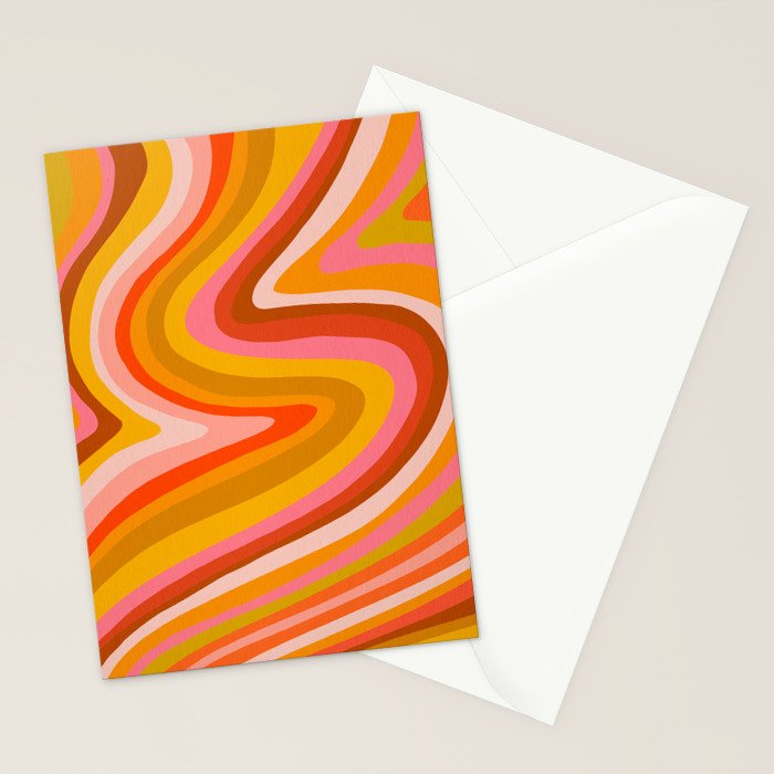 Sunshine Melt - Retro Ochre Stationery Card Gallery Image 2