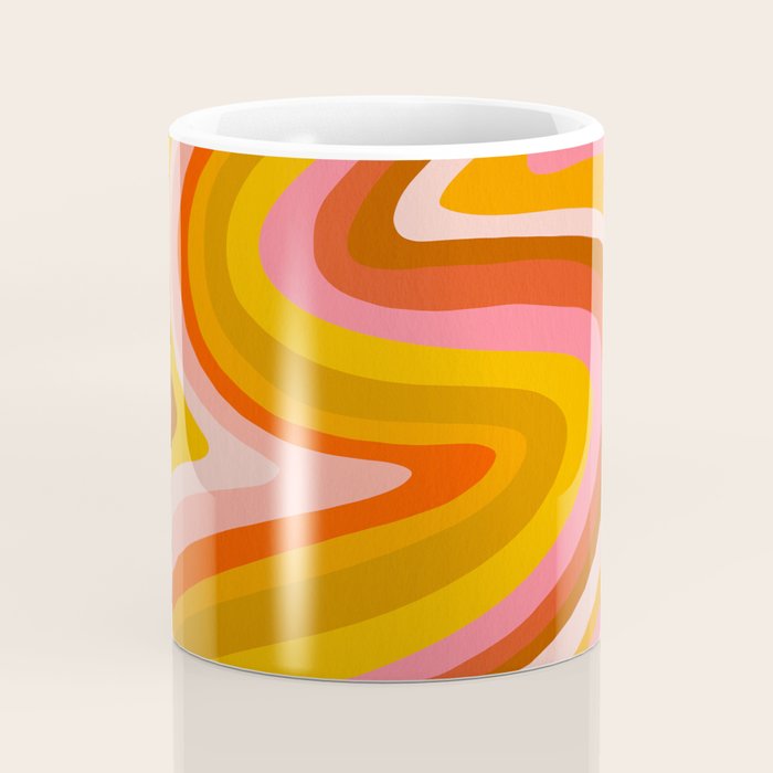 Sunshine Melt - Retro Ochre Coffee Mug Gallery Image 4