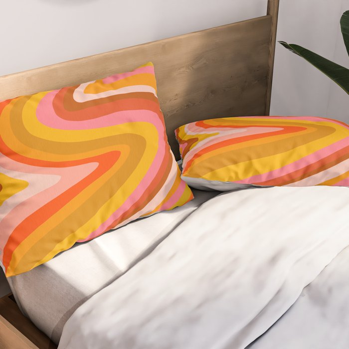 Sunshine Melt â Retro Ochre Pillow Sham Gallery Image 2