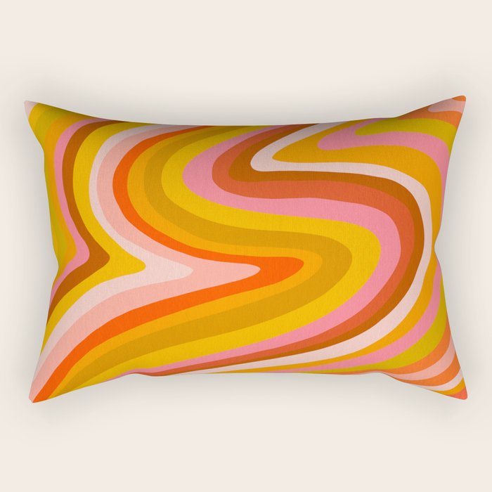 Sunshine Melt - Retro Ochre Rectangular Pillow Gallery Image 1