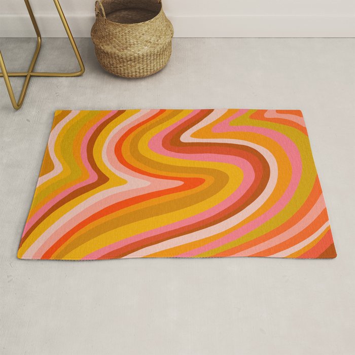Sunshine Melt - Retro Ochre Rug Gallery Image 1