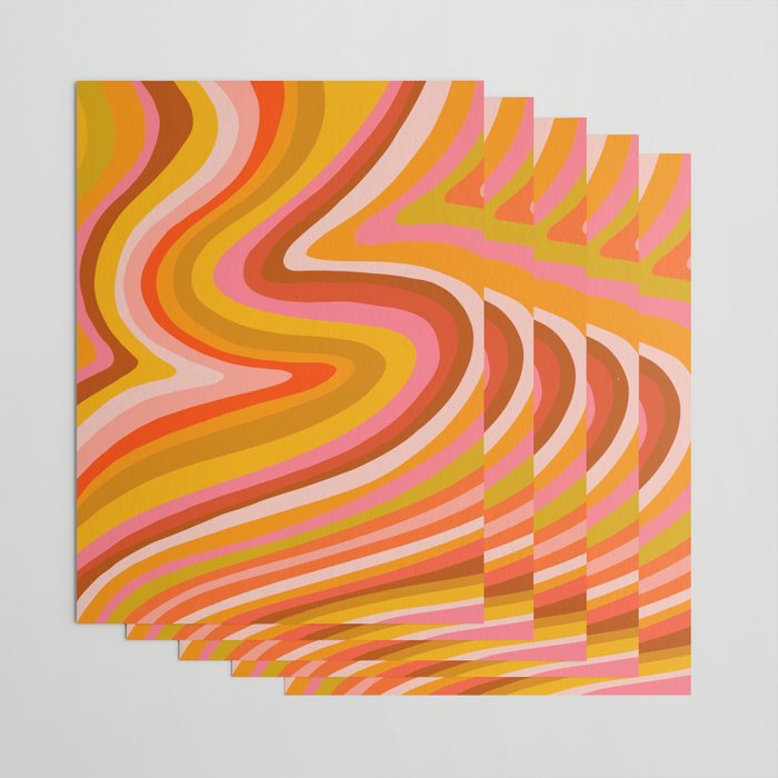 Sunshine Melt - Retro Ochre Wrapping Paper Gallery Image 3