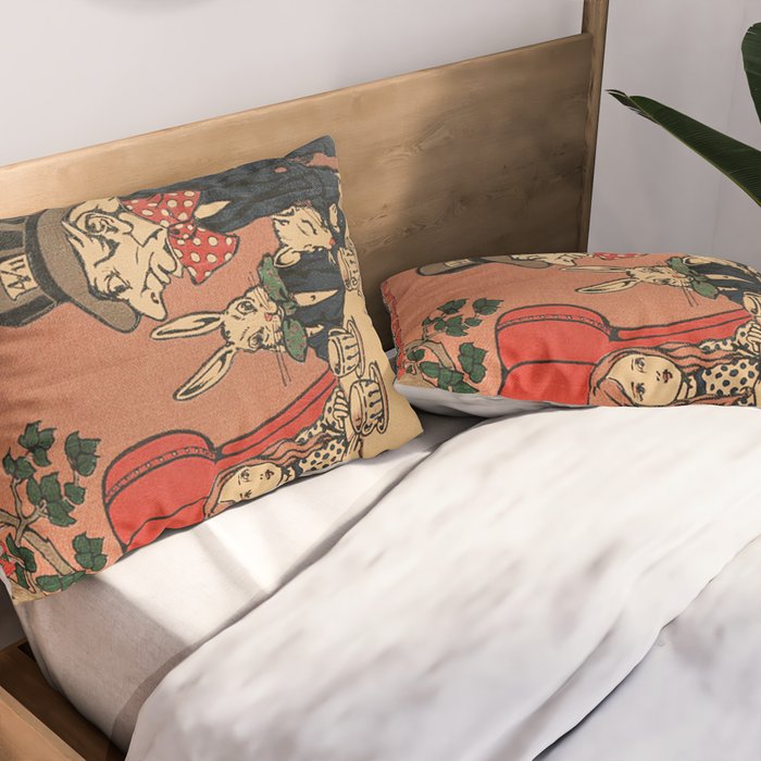 Vintage Alice's Adventures in Wonderland Book Cover Pillow Sham Gallery Image 2